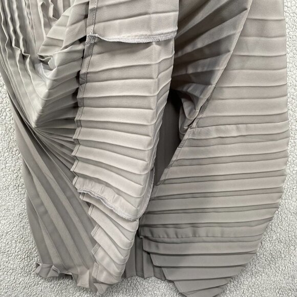 Justfab Skirt Womens Size XL Long Pleated Panel Grey Pull Op Elastic Waist Maxi - Picture 6 of 6